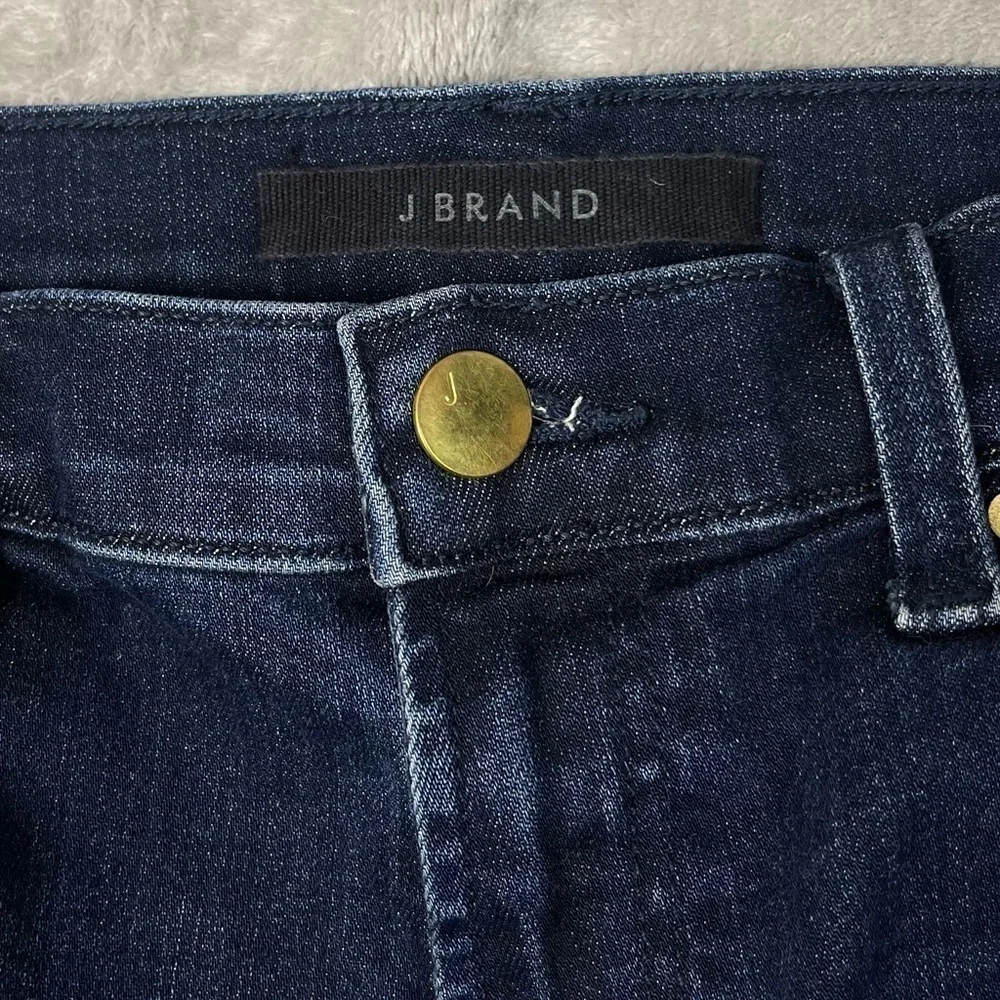 J. Brand Alana High Rise Crop Skinny Pants Dark Denim Raw Hem - Size 27